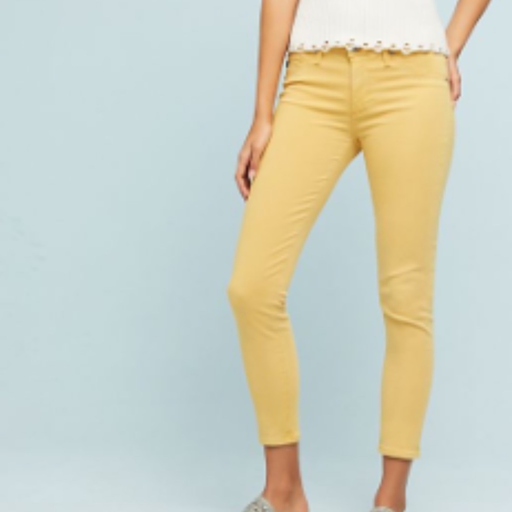 AG Anthropologie Jean Yellow Abbey Ankle 30R